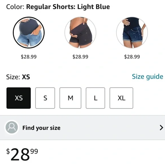 NWT Maternity Jean Shorts With Belly Panel - Picture 3 of 15